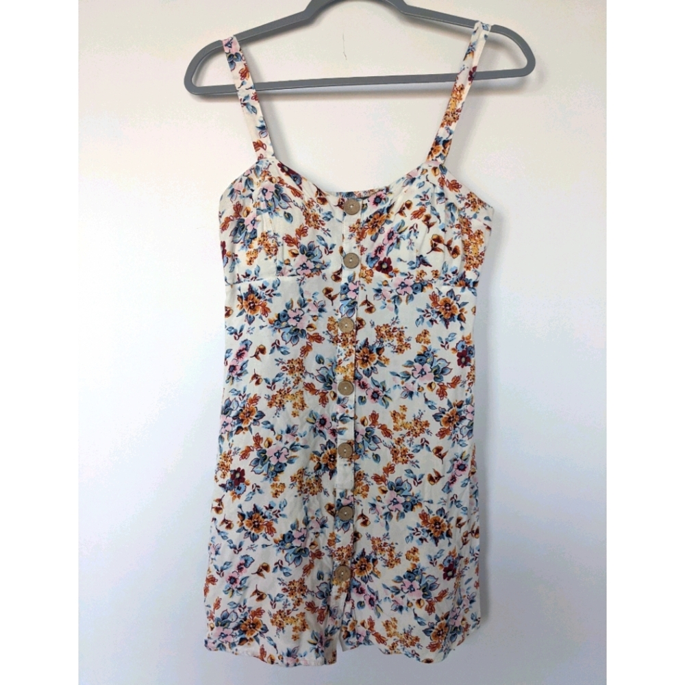 Floral ditsy dress with bra and adjustable straps
